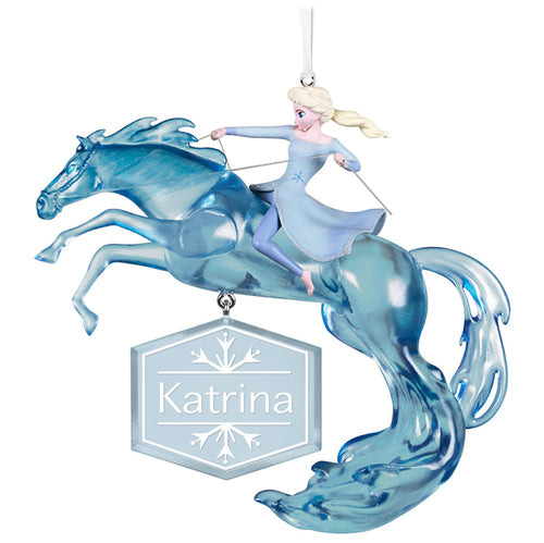 Disney Frozen 2 Elsa and Nokk Personalized Ornament, Custom Text