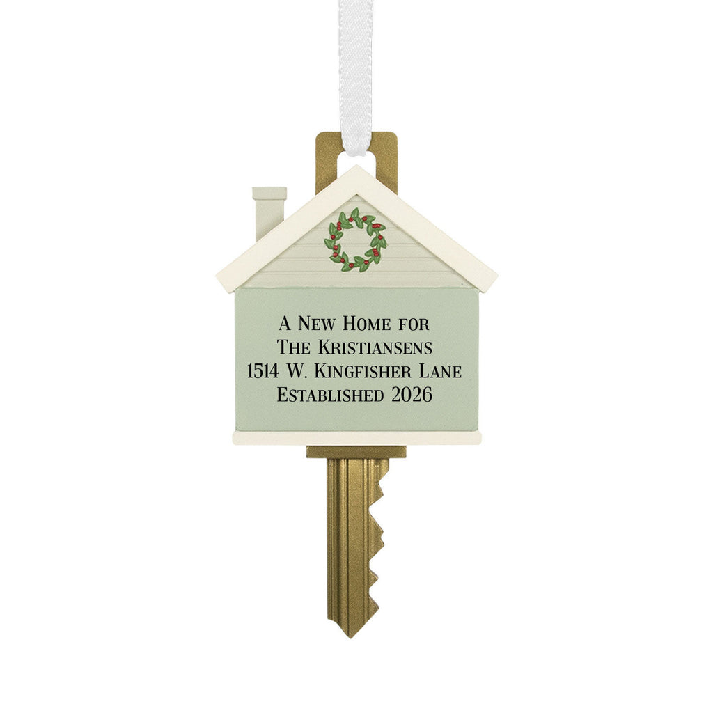 New Home Key Personalized Ornament, Custom Text