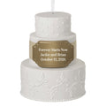Wedding Cake Ceramic Personalized Ornament, Custom Text