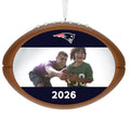 NFL New England Patriots Football Personalized Ornament, Custom Photo and Text