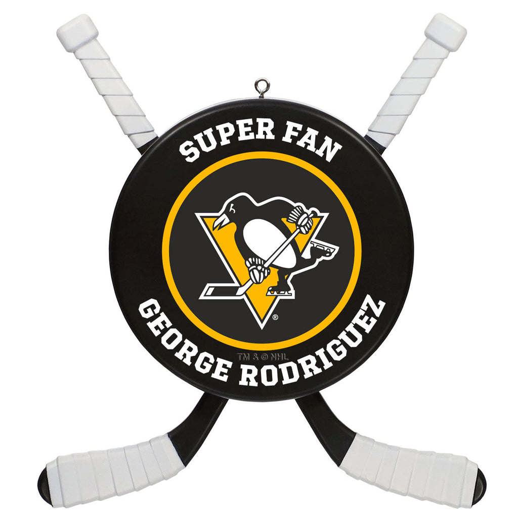 NHL Pittsburgh Penguins® Hockey Personalized Ornament, Custom Text