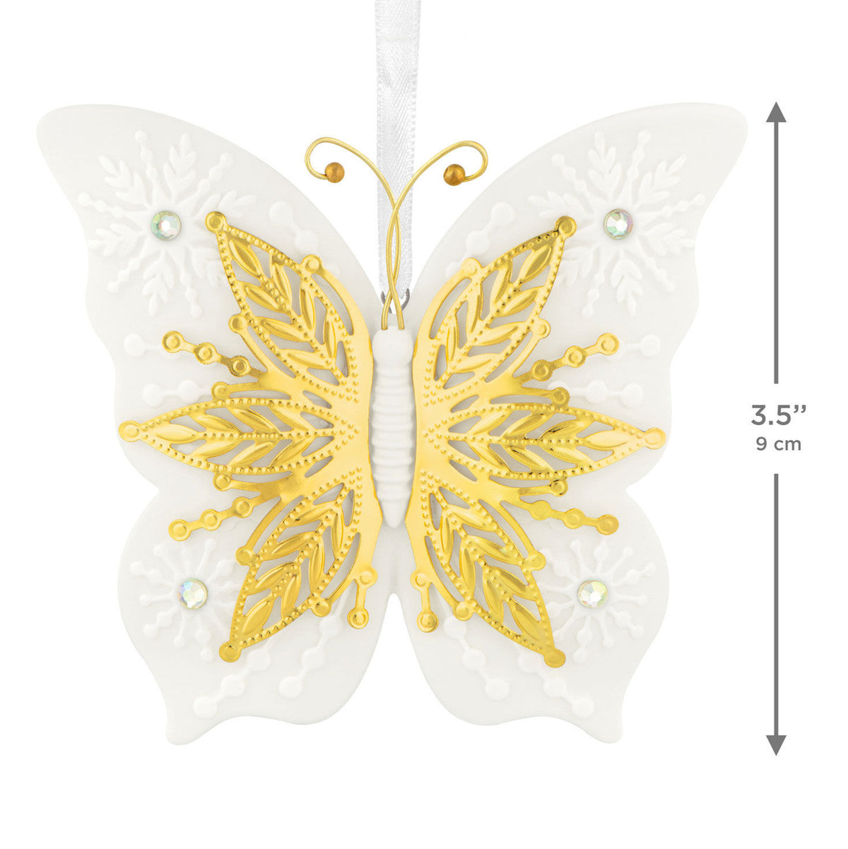 10th Anniversary Brilliant Butterflies Porcelain and Metal Ornament