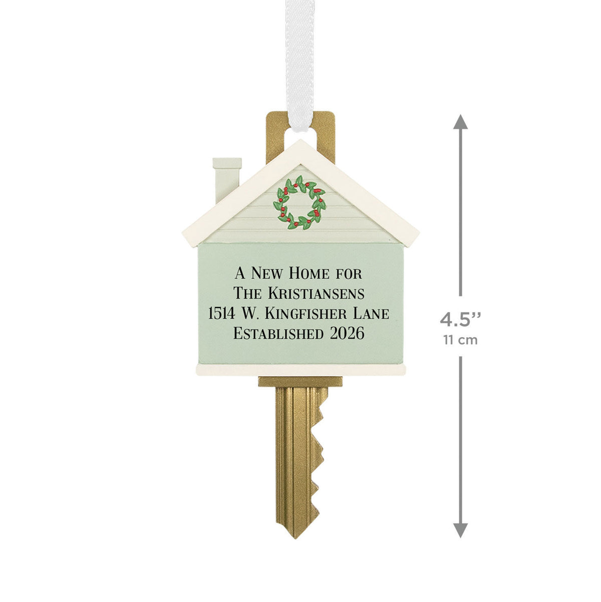 New Home Key Personalized Ornament, Custom Text