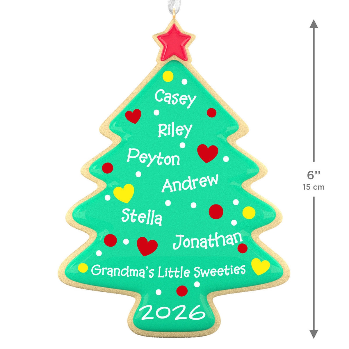 Sweet Memories Sugar Cookie Tree Personalized Ornament, Custom Text